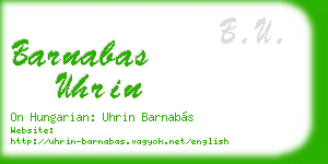 barnabas uhrin business card