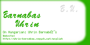 barnabas uhrin business card